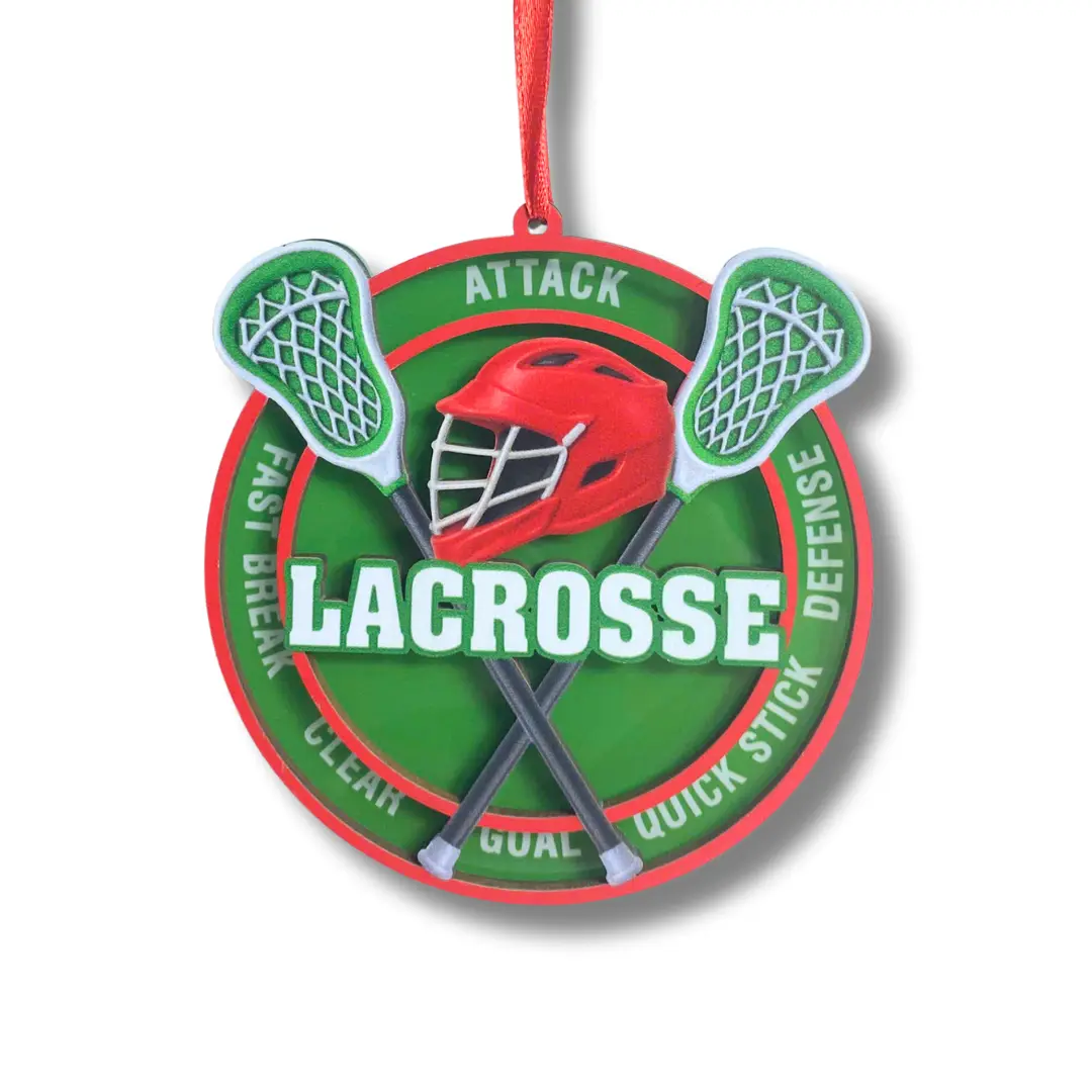 Lacrosse Ornament, Lacrosse Ornaments For Christmas Tree, High School Boy Gift Ideas, Coach Gift Ideas, Lacrosses Christmas Pine Hanging Decoration For Xmas