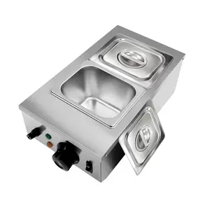 Garvee 2 tanks, chocolate tempering machine, with lid and temperature limiter, electric chocolate melting pot for milk and coffee, cheese, 800 W