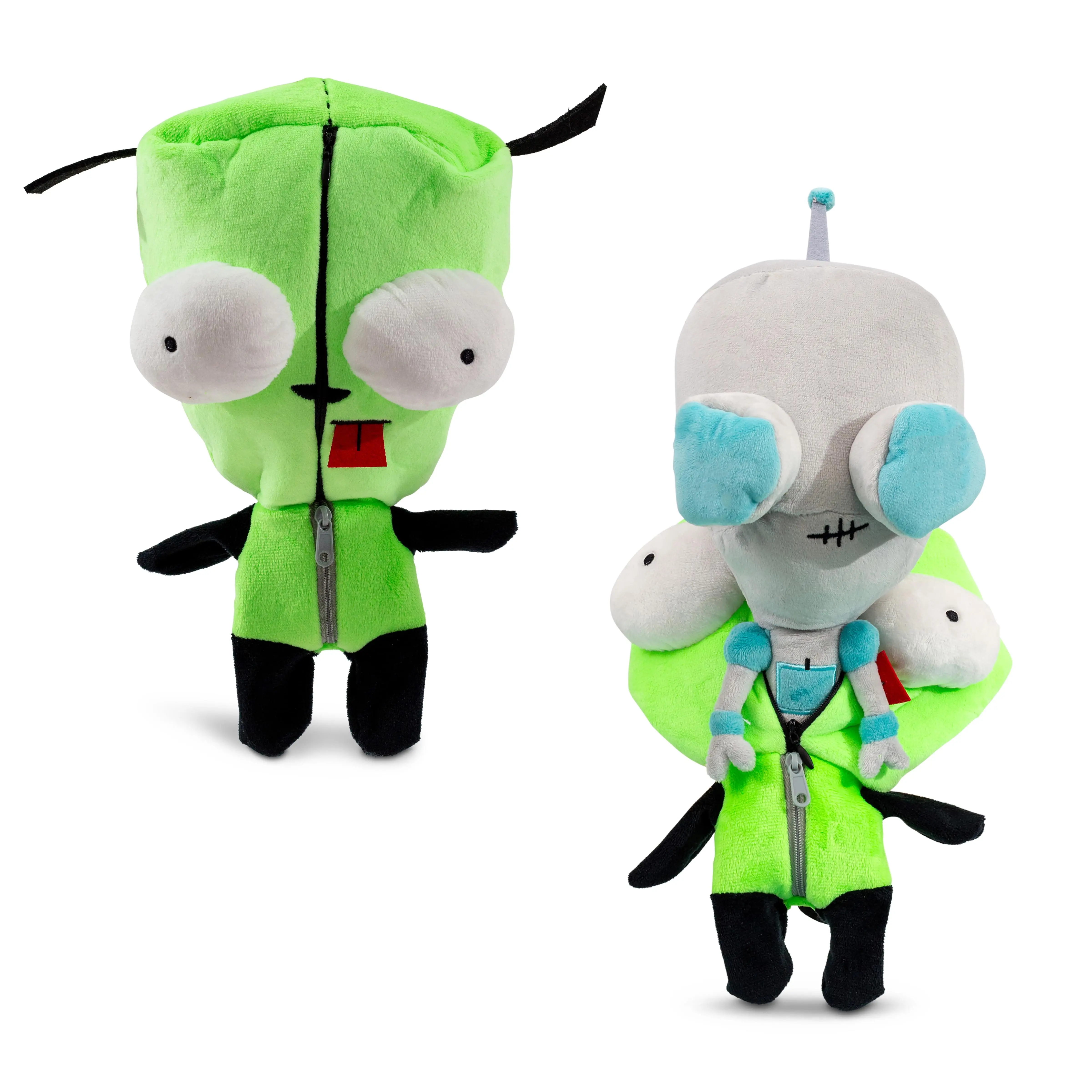 Invader Zim Adorable Anime Mascot Character Stuffed Toy, 10-Inch Collector Plush with Removable Outfit and Golden Bell