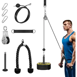 Pulley System for  Gym,  Pulley System Gym for LAT Pulldown  Machine Pulley Attachment with Tricep Rope Ideal for Biceps Curl, Arm Workouts, Strength