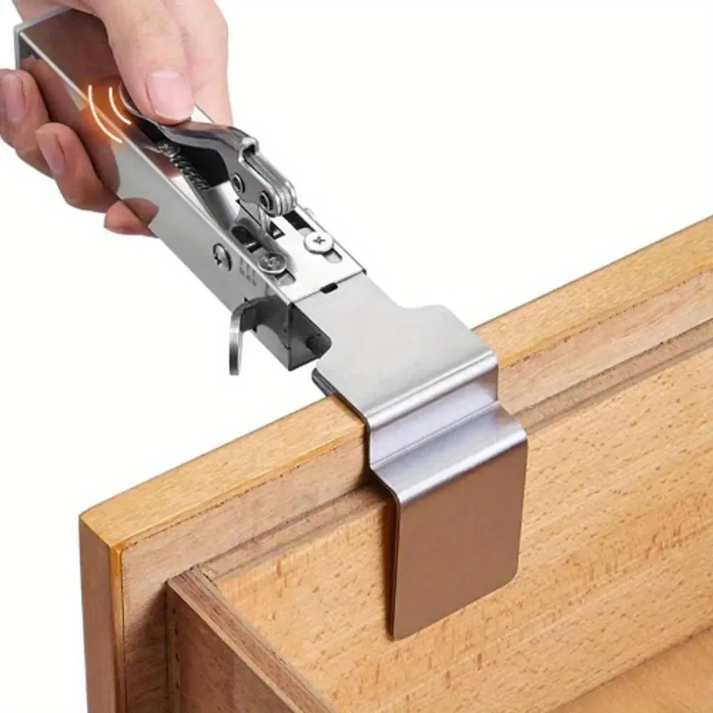 Adjustable Drawer Fixing Clamp, Quick Press Drawer Front Installation Clamp, One-Touch Fixed Removable Retractable Fixed Clip Holder, Desk Mount Clamp