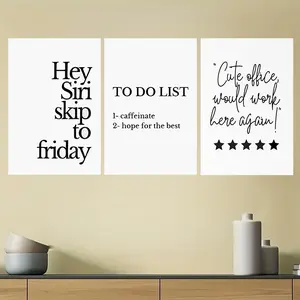 3-Piece Set, Quote Poster, Funny Office Wall Art Print, Sarcastic Workplace Poster, Sexy Office Decoration, Motivational Quotes, Housewarming Gift, Home Decor Accessory, Decorative Artwork, Unframed Art Print