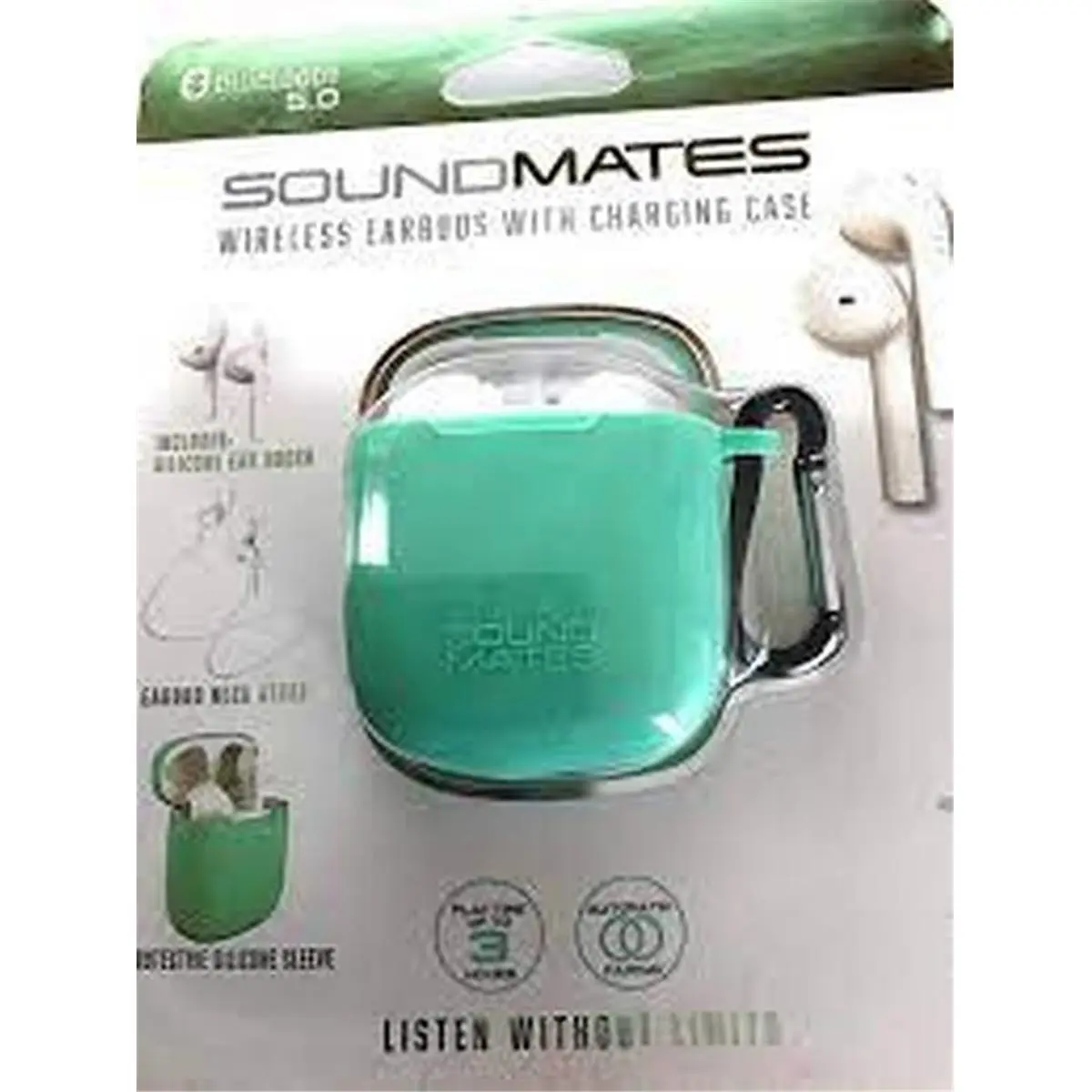 Tzumi  Wireless Charging Earbuds, Mint