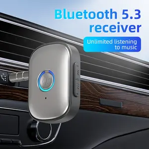 Car Bluetooth Adapter, Bluetooth V5.3 Receiver Wireless Audio Receiver for Car Stereo/Home Stereo/Wired Headphones/Speakers, Plug and Play