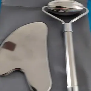 3-in-1 Facial Massage Care Set, 1 Set Stainless Steel Ice Face Roller & Scraping Set, Facial Care Tool for Lifting, Shaping and Massage, Home Beauty Tool #GLOBAL PICKS