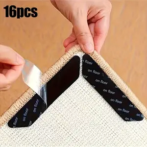 16pcs Non-Slip Carpet Gripper Pads, Reusable Rubber Mats, Non Skid Mats for Rug, Bed Sheet, Hardwood Floor, Surface, Anti-Move Fixing Clips