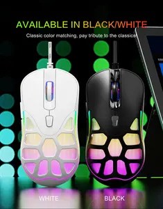 Wired Gaming Mouse for Professional Gaming, High-Performance, 7200 DPI, Braided Wire, Adjustable Lighting, Backward/Forward Keys