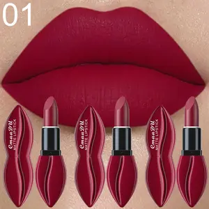 Lip Shape Long Lasting Matte Lipstick, 3 Counts Waterproof Moisturizing Lipstick, Lipstick Cosmetic, Suitable for All Occasions Lip Makeup, Girls and Women Makeup Accessories