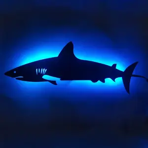 1pc Silhouette Shark Wall Light