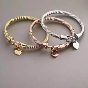 Women's Classic Titanium Steel Wire Rope Bracelet, Simple and Fashionable, Suitable for Various Occasions, Perfect Gift