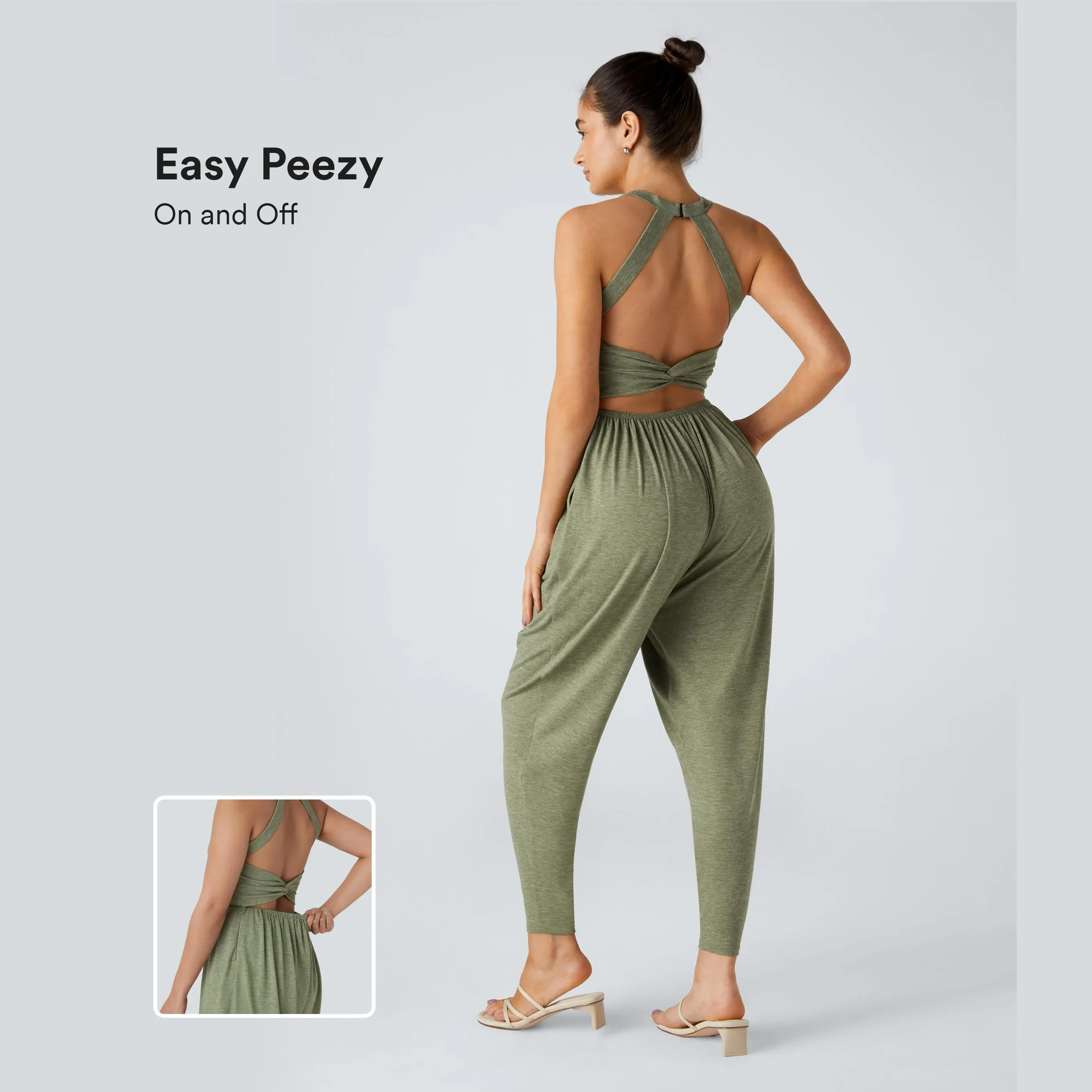 50% Off – Unbeatable Price!Backless Twisted U Neck Side Pocket Harem Casual Jumpsuit-Easy Peezy Edition #       summer #       summervibes #       dealsforyoudays running  braMystery Deal Drops! Women's Longline