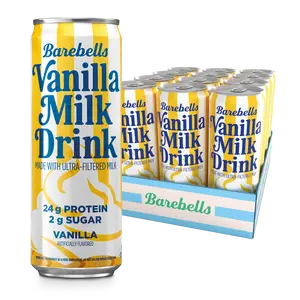 Barebells Vanilla Milk Drink – 12 Count – 11 FL OZ (325 mL) – Protein Milk Drink with 24g of Protein and Only 2g of Sugar – On-the-Go Protein Nutrition