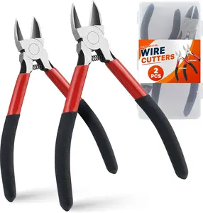 2 count Heavy Duty Wire Cutters Set, 5 inch & 6 inch Electrical Diagonal  Pliers, High Carbon Steel, Anti-Slip Handle, for Crafting,  Making, Electricians