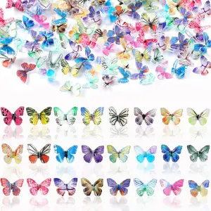 120 Pcs Mini Resin Butterflies, Tiny Butterflies for Crafts Mini Butterfly Figurines for DIY Fairy Garden Dollhouse Micro Landscaping Decoration Spring Summer Nail Art Decoration