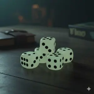 Glow in The Dark Dice Set: 6-Sided High Brightness Luminescent Dice, Safe Rounded Edges & Anti-Swallow Design, Waterproof & Durable RPG Dice, Perfect for Party Games, Bar Nights and Family Entertainment