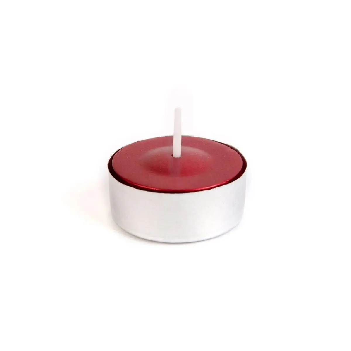 Jeco CTZ-042 Metallic Red Tealight Candles, 50-Piece Bulk Pack, Hand Poured with Metallic Finish, 0.75" H x 1.5" D, Suitable for All Rooms, Best Gift for Loved Ones