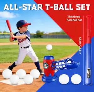 12-piece baseball machine toy set, including 1 automatic baseball machine, 1 telescopic bat, and 10 balls. Outdoor sports toy, baseball training, perfect holiday gift