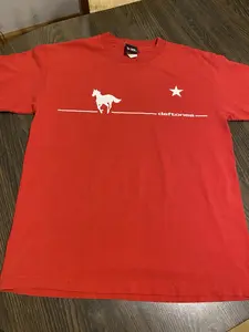 [Sale Up To 50%] Vintage Deftones Shirt Mens Large White Pony Around The Fur Band Tee 90S, Unisex Reprint Cotton Graphic Shirts, Trending USA Tee