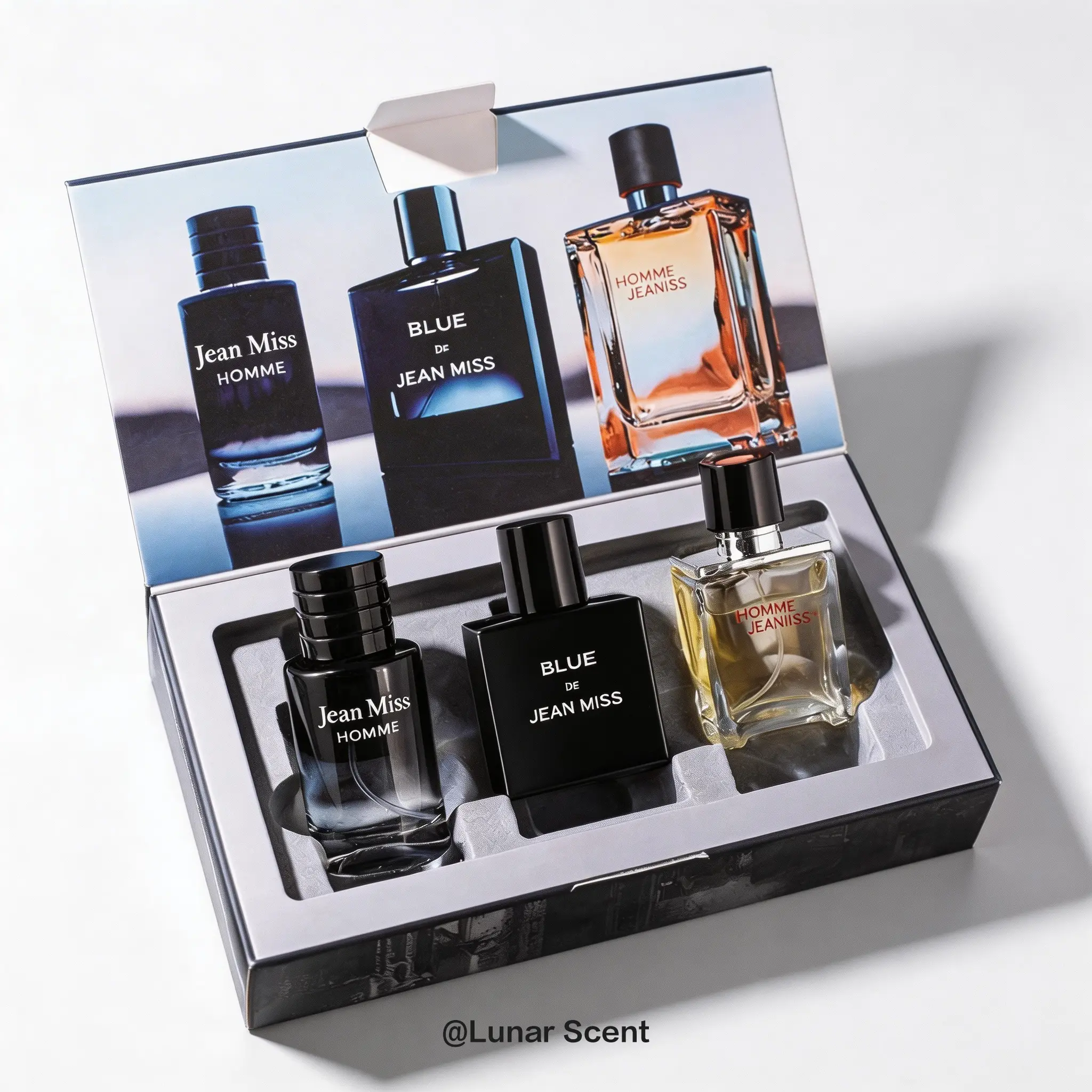 JEAN MISS Men's 3x30ml Woody Spices EDP Gift Set - Aromatic, Aquatic, Spicy Scents, Long-Lasting Fragrance, Daily Wear Colognes