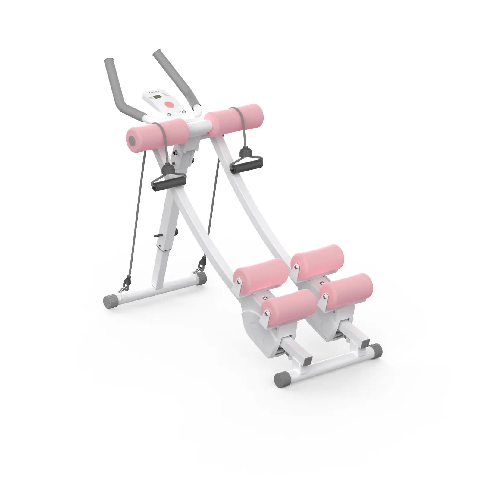 MERACH Dual Track Adjustable Ab Trainer Machine with LCD Monitor Core & Waist Shaper at Home Gym for Women Foldable Exercise Equipment for Abs Arms Legs Butt Shaping