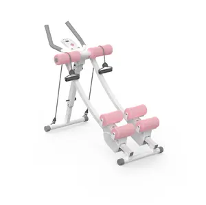 MERACH Dual Track Adjustable Ab Trainer Machine with LCD Monitor Core & Waist Shaper at Home Gym for Women Foldable Exercise Equipment for Abs Arms Legs Butt Shaping