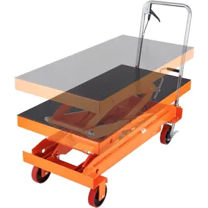 VEVOR Hydraulic Lift Table Cart, 1760lbs Capacity 59 Lifting Height, Manual Double Scissor Lift Table with 4 Wheels and Non-slip Pad, Hydraulic Scissor Cart for Material Handling and Transportation