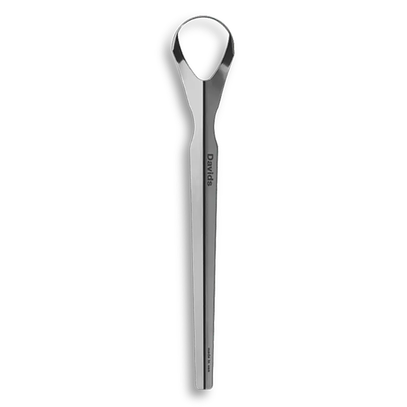 Davids Tongue Scraper for Adults, 100% Medical Grade Stainless Steel Oral Care Tool for Fresher Breath, Gentle Self Care Product, Made in USA, 1-Count, Self Care Products