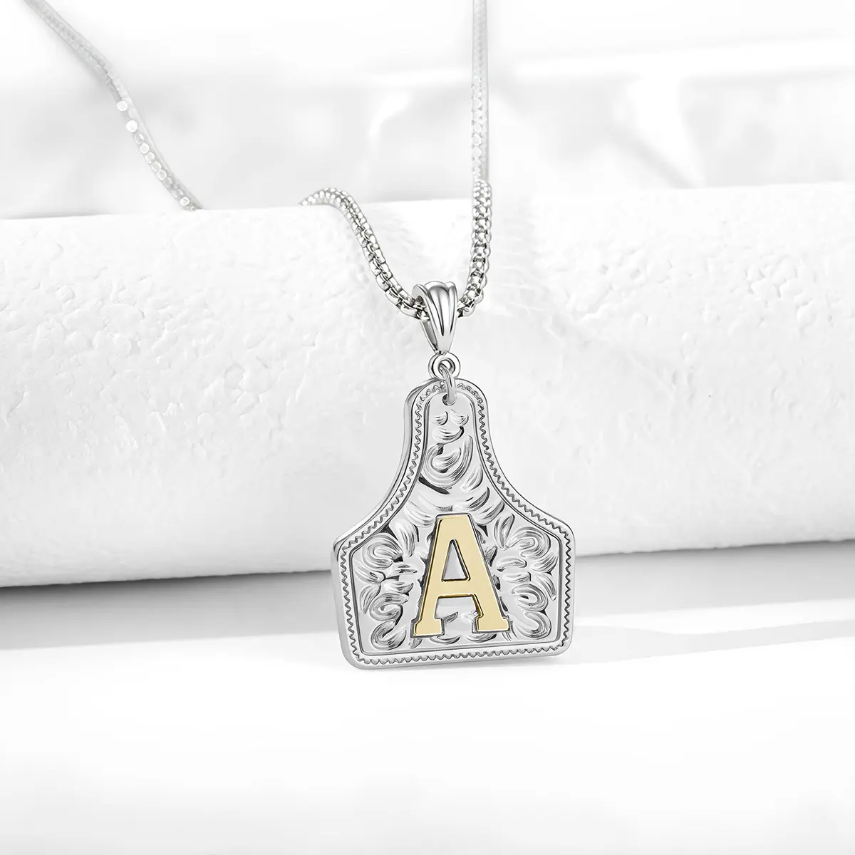 A-Z Capital Monogram Pendant Adjustable Chain Unisex Initial Letter Geometry Pendant Necklace Festivals, Birthdays, and Special Occasions Party Jewelry Holiday Gift