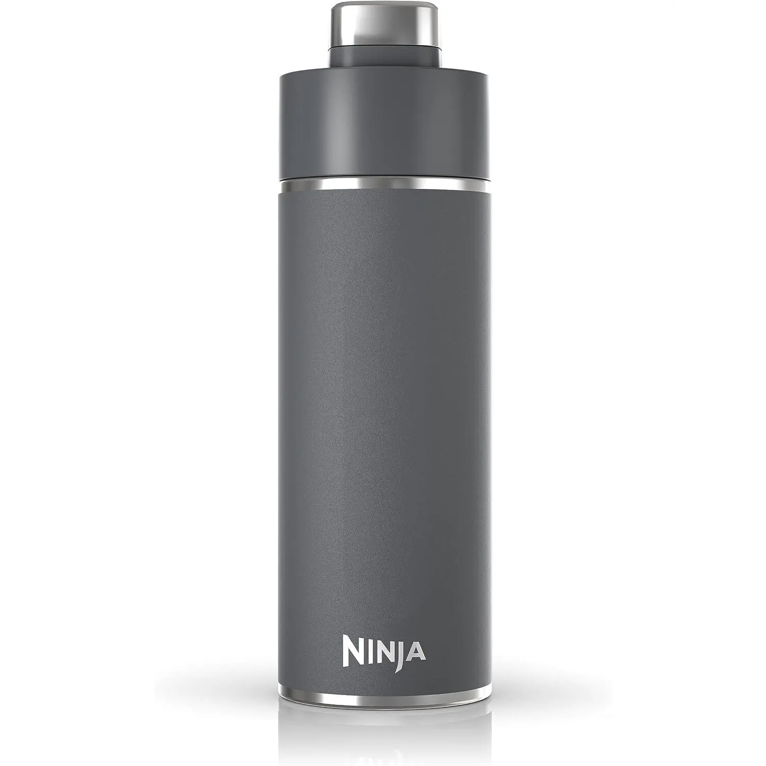 Ninja DW2401GY Thirsti 24oz Travel Water Bottle, For Carbonated Sparkling Drinks, Colder and Fizzier Longer, Leak Proof, 24 Hrs Cold, Dishwasher Safe, Stainless Steel Insulated Tumbler, Charcoal Gray