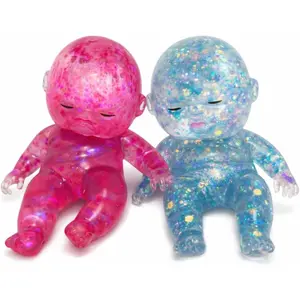 3PCS Baby Squishy Glitter Slow Rising, Squishy Babies Sensory Fidget for Stress Relief, Soft Cute Squeeze, Desk Decor & Gift