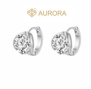 【#213 Plum blossom ear hoop】Moissanite Earrings High Quality with Daily  Gift Auspicious Engagement Wedding Jewelry Synthetic Moissanite