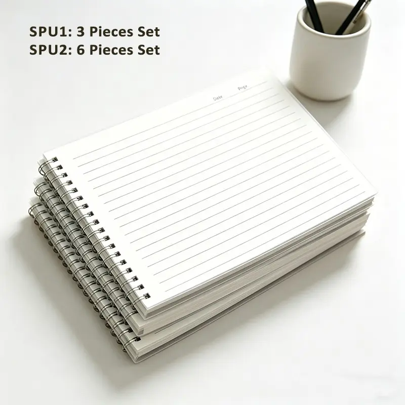 3/6 Pieces B5 Spiral Notebooks Set, Spiral Bound Notepad, Transparent PP Cover, 60 Pages Durable Paper, Coil Binding for Easy Writing and Flipping, note organization and study use at school or work, Office Stationery, Stationery Supplies