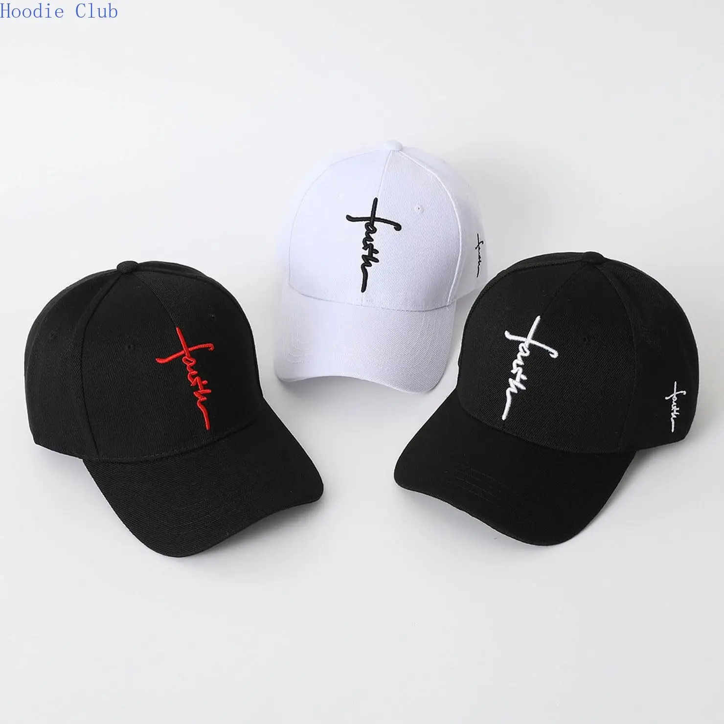 Unisex 2-Pack Custom Embroidered Baseball Caps, Black & White Cotton Blend Script Hats, Adjustable Breathable for Outdoor Sports, Custom Embroidered Hat