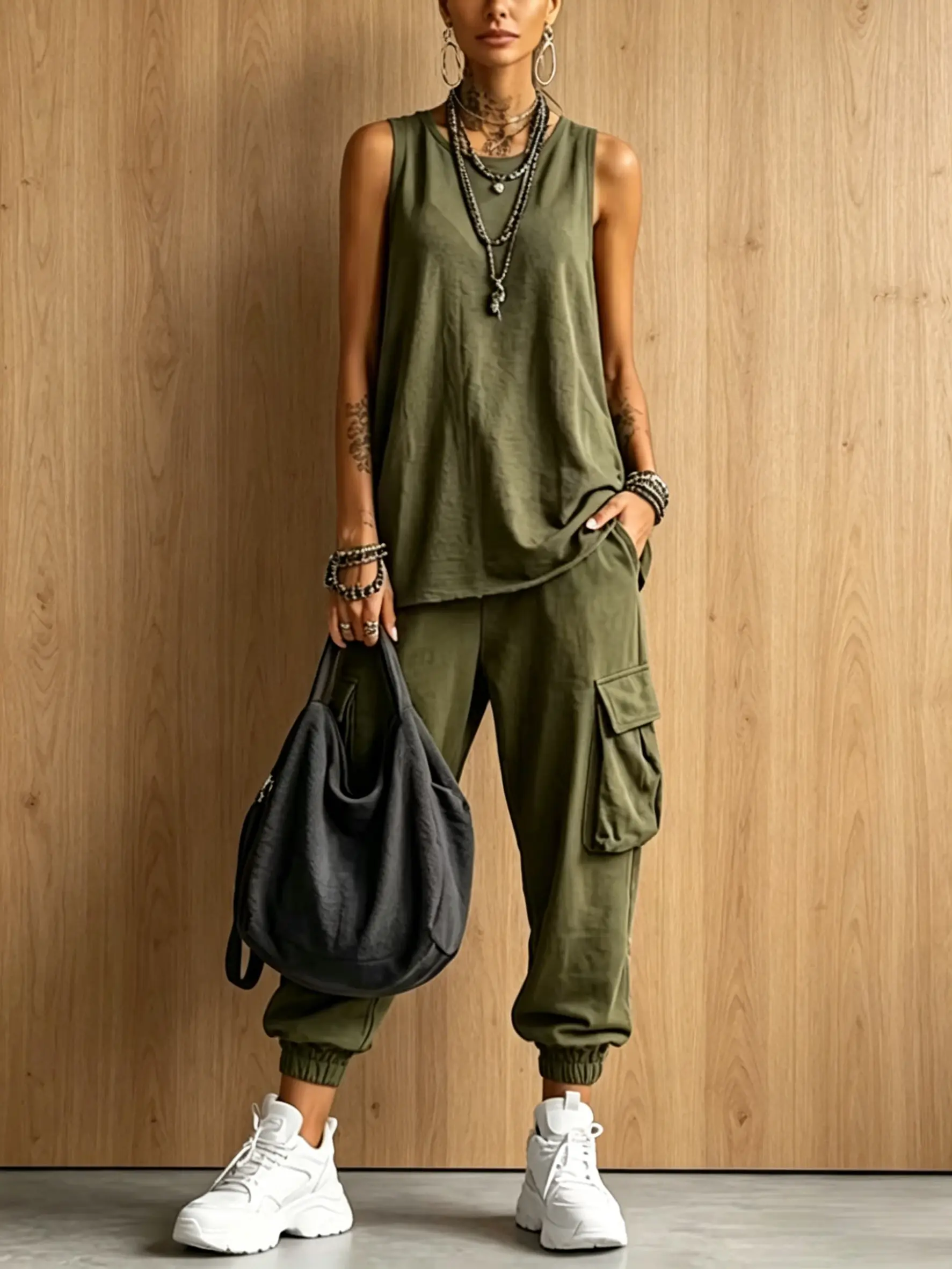 Womens 2 Piece Knit Set Sleeveless Crewneck Vest and Capri Pants Matching Outfit 2026 Summer Minimalist Loungewear Casual Co ord Set Elegant Travel Wear Lightweight Short Sleeves Set Everyday Basics