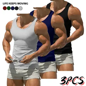 Men's Comfort High Elastic Vest, Home Sleeping Vest, Casual Sports Vest, Men's Fitness Basic, Breathable Sleeveless Fitness Shirt, Suitable for Running and Training Sleeveless T-Shirt Fitness Clothing Going Out Casual Men's Vest Top