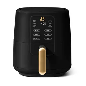 Beautiful 3 Qt Air Fryer with TurboCrisp Technology, EverGood Ceramic Nonstick Coating, Porcini Taupe by Drew Barrymore