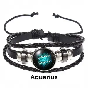 Glow in the Dark Zodiac Signs Spirit Bracelet Luck Bracelets Teal Green with Gemini Aquarius Scorpio Aries Sagittarius Leo Capricorn Cancer Taurus Virgo