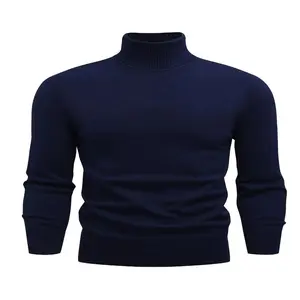 [Casual Sweater] Winter High Neck Turtleneck Sweater | Men's Casual Black Solid Color, Mid-Stretch Fabric, Regular Fit, Hand Wash Only, Everyday Comfort Wear, Sleek Knitwear, Medium Elasticity