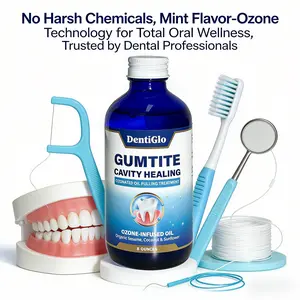 DentiGlo Gumtite Ozone-Infused Natural Oil Pulling Mouthwash, 300g Single Item - Radiant Tooth Whitening, Plaque-Fighting, Gum-Healing, Gentle Additive-Free Oral Care with Natural Oils & Long-Lasting Mint Freshness