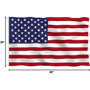 American Flag 3x5 Ft, American Flags for Outside 3x5, US Flag with Bright Color, Brass Grommets & Fade Proof Polyester for Outdoor Flying & Indoor Decor- Home, Garden, Porch