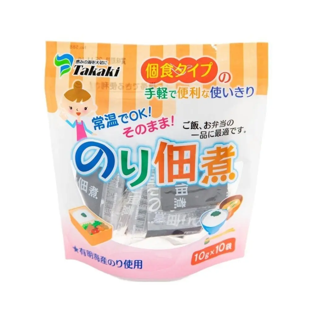 Ariake Sea Fresh Nori Tsukudani Seaweed Snack, Low Calories, Sweet Soy Sauce Flavor, Salty & Savory, Ambient, 10g×10 Packs (100g Total), Suitable for All Ages