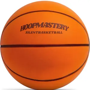 Silent Basketball Dribbling Indoor Training Ball - Realistic Size 7 Quiet Basketball with Higher Bounce - Lightweight Soundless Dribble Basketballs - Durable Grooved Foam No Sound Hoop Basket Balls