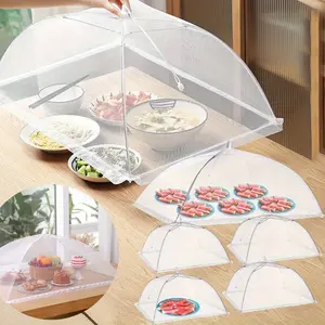 5 Pieces Collapsible Food Cover Set for Outdoor and Indoor Fly-proof Insect-proof Mesh Screen Food Covers Collapsible Screen Dish Dome Net Party BBQ Supplies