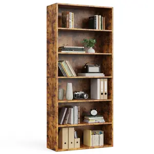 Industrial Bookshelves and Bookcases Floor Standing 3/4/5/6 Shelf Display Storage  Bookcase Home Decor Furniture for Home Office, Living Room, Bed Room