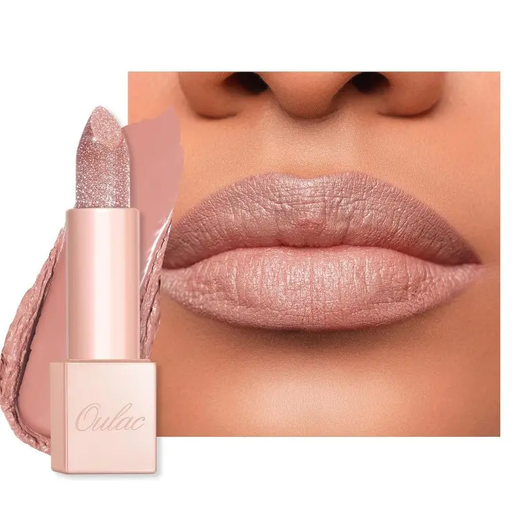 Oulac Infinity Moisture Shine Lipstick - High Shine Shimmery Finish, Super Creamy Texture, Medium to High Coverage - Gluten Free, PG12 Pure Zen