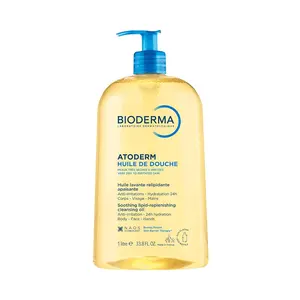 Bioderma Atoderm Shower Oil - Cleansing Oil For Face & Body, Nourishing Cleansing Oil For Dry to Atopic Sensitive Skin For Softer & Smooth Skin For Your Whole Family - Non-Greasy Formula for Dry to Atopic Sensitive Skin, Family-Friendly Care