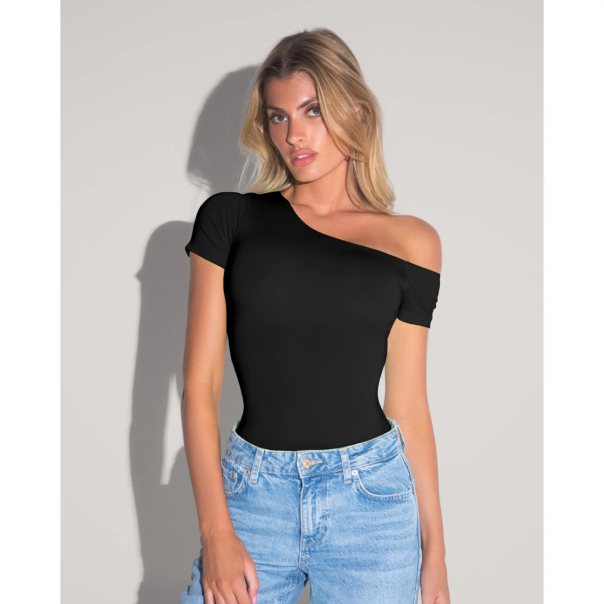black cold shoulder top - TikTok Shop