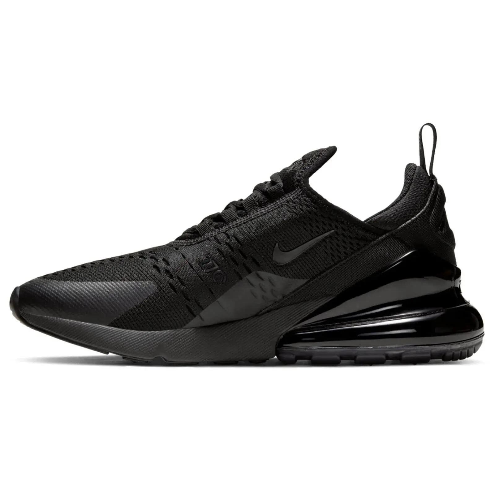 NIKE Air Max 270 'Triple Black' Men's Cushioned Sneaker, Textile Athletic Lifestyle Shoe for Casual Wear, Athletic Sneaker
