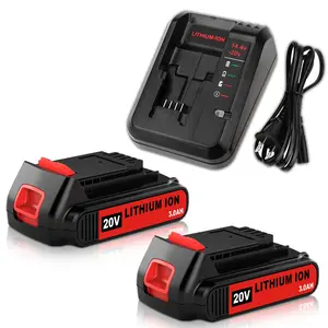 20 Volt 3000mAh Battery and Charger Compatible with Black Decker 20V Li-ion Max LB2X4020 Cordless Power Tools