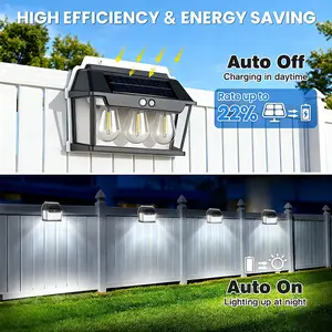 Solar Wall Lights Outdoor, Dusk to Dawn Motion Sensor Lights, Motion Sensor Solar Porch Lights with 3 Modes, for Patio, Garage, Shed,Street Outside Walking Dog Fence Backyard Deck Garden Door Step Garage Porch halloween decoration super bright